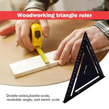 

15/30cm Metric Aluminum Alloy Triangle Angle Ruler Protractor Quick Read Square Layout Gauge Woodworking Measurement Tool