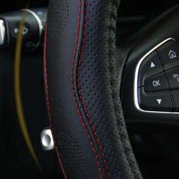 

Parts Steering Wheel Cover Replacement Protective Decor Black&Red wire