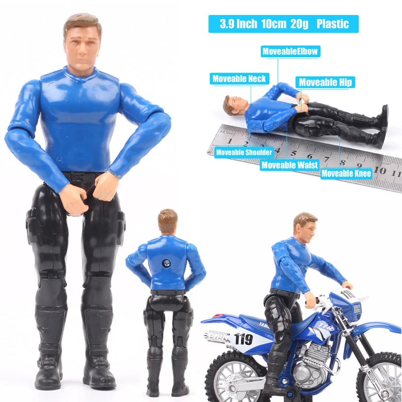 1pcs 1/18 scale 3.75 inch racer action figure moveable joints for motorcycle rider bike Diecast Toy Vehicles model Soldier Army pixar cars diecast Diecasts & Toy Vehicles