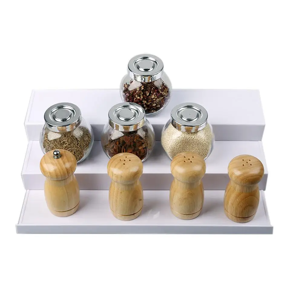 3-Tier Ladder Expandable Spice Storage Rack Spice Rack Countertop Spices Rack Seasoning Organizer Set For Kitchen