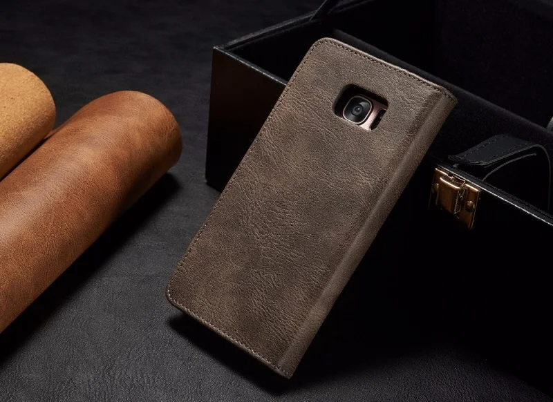 Магнитный съёмный корпус для samsung Galaxy S7 Edge S8 S9 S10 Plus S10e Note 8 9 10+ S10e задний откидной Чехол для бумажника Ретро Кожаный Чехол