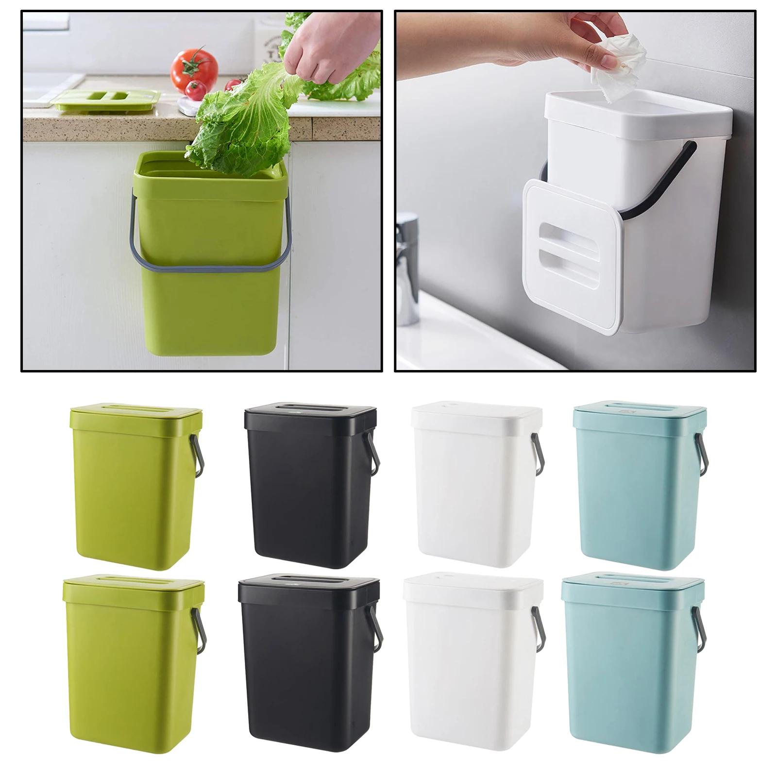 Multifunción cubo basura colgar para cocina nórdica de baño montado en la  pared