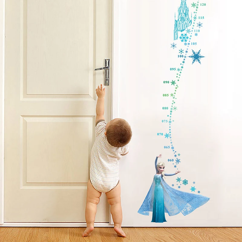 Cartoon Frozen Anna Elsa Growth Chart PVC Wall Stickers For Kids Room Home Decor DIY Anime Wall Decals Height Measure Mural Art Cartoon Frozen Anna Elsa Growth Chart PVC Wall Stickers For Kids Room Home Decor DIY Anime Wall Decals Height Measure Mural Art