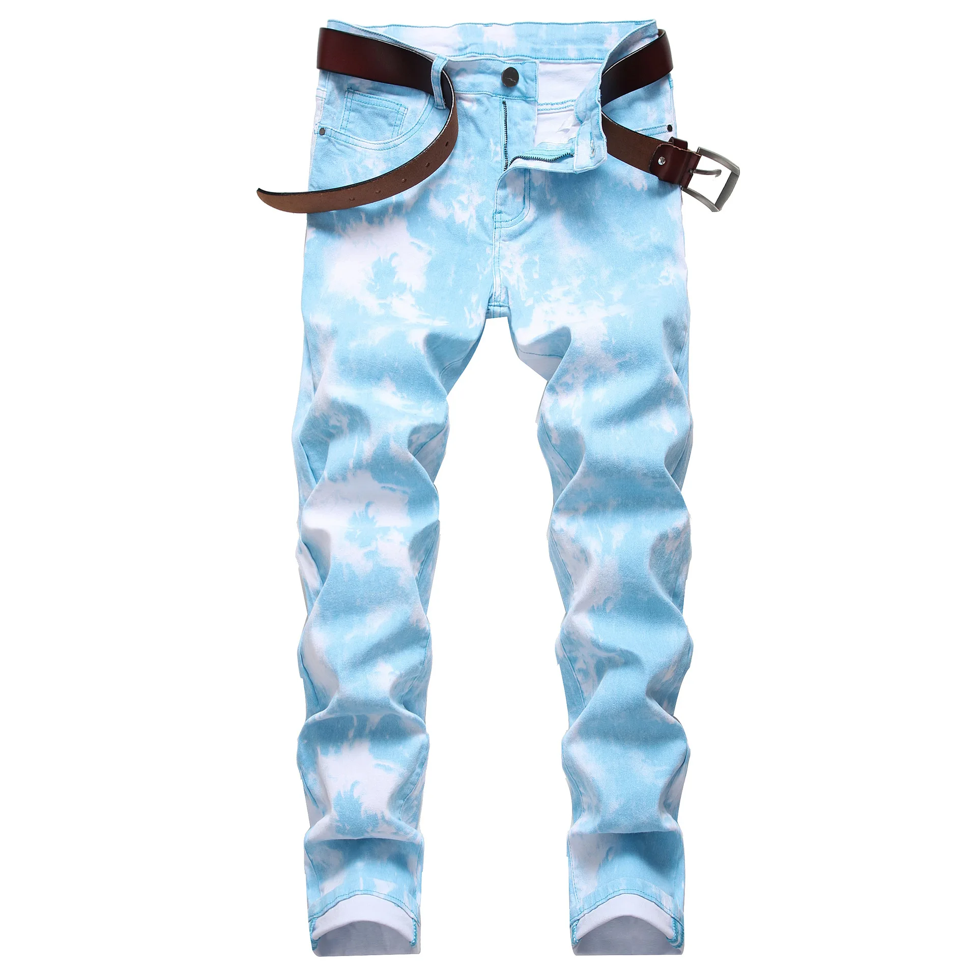 Najtaniej 2020 męskie kolorowe dżinsy męskie obcisłe elastyczne szczupłe proste jeansy dla motocyklistów męskie spodnie jeansowe dorywczo spodnie bawełniane Vaqueros Hombre Plus rozmiar 42