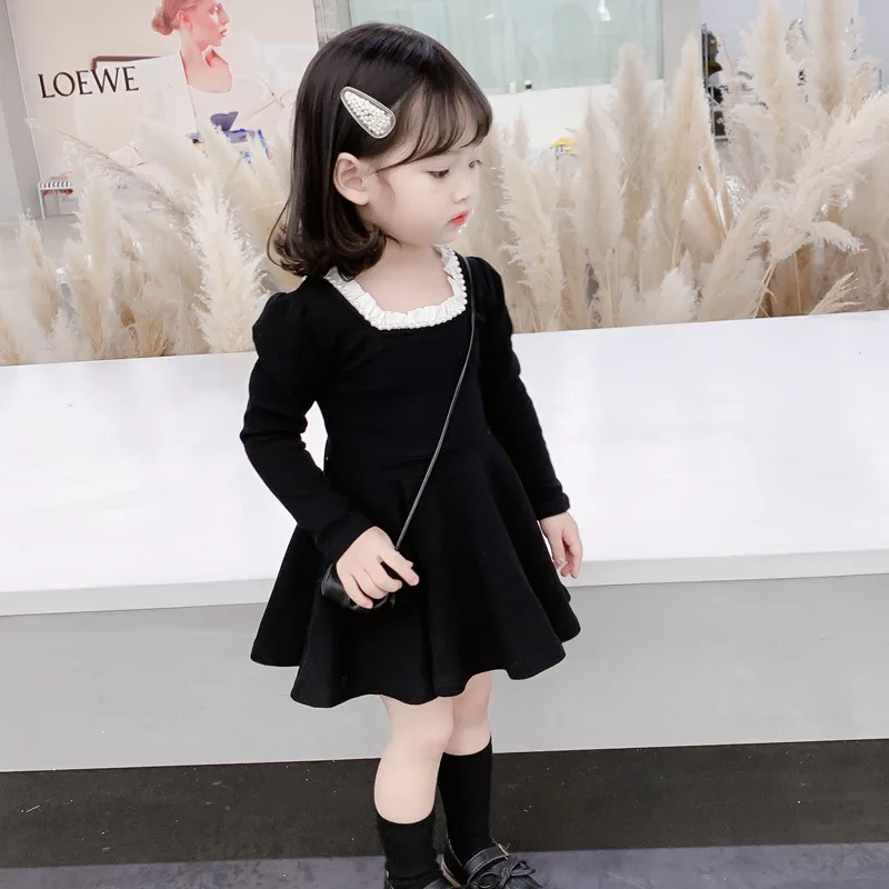 Black Dress Girls Long Sleeve | Black Baby Dress Kids Clothes - Baby Girls  Princess - Aliexpress