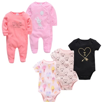 

5pcs Roupas Bebe De Newborn Baby Rompers Cartoon Printing Spring Summer Rompers Newborn Girls Jumpsuit roupa Infant Clothing