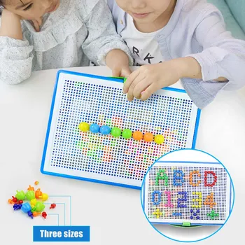

Mosaic Pegboard Kids Educational Toy 296pcs Mushroom Nails Jigsaw Puzzles Learning Toys BM88