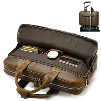

Genuine Leather Men's Business Briefcase,large Capacity Multifunctional Men's Bag,retro Fashion Cowhide Computer Bag for Men2020