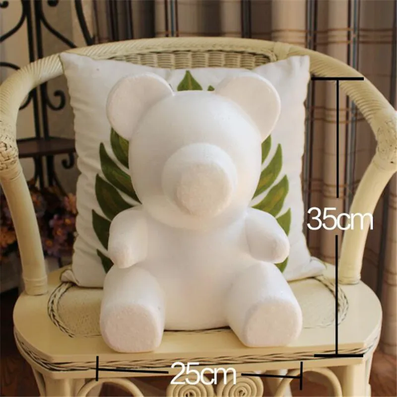 18 см/35 см белый медвежонок из пенопласта DIY игрушка на День святого Валентина вечерние украшения на свадьбу Роза собака пластик цветок плесень - Цвет: 7.99