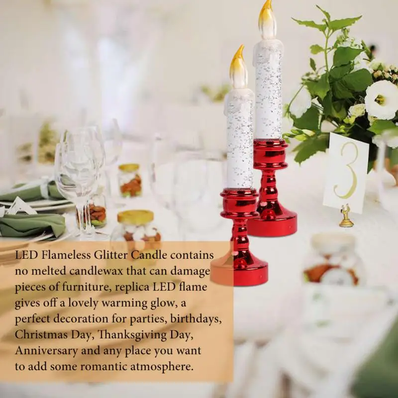 

Retro LED electronic luminous candles Christmas decoration scene layout home accessories Home Decoration Flameless Candle Decor