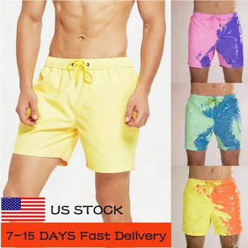 

Summer Sale Newest Men Beach Short Magical Change Color Men Swimming Trunks Swimwear Quick Dry Bathing Shorts Sport Shorts