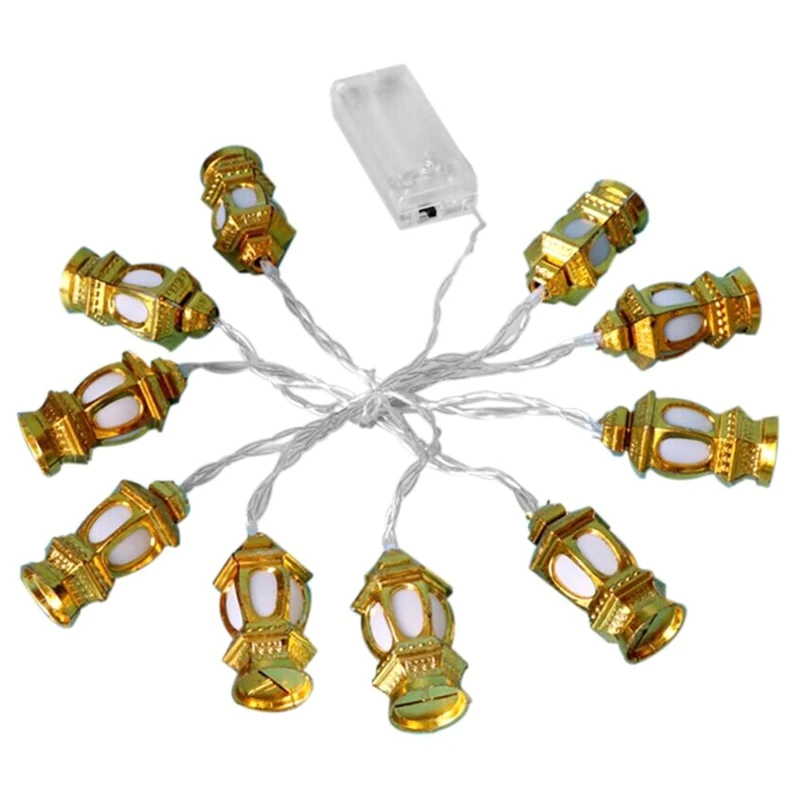 

Islamic Eid Ramadan Muslim Led String Light 1.65m 10 Led Heart Moon Castle Decoration Light For Hari Raya Puasa Christmas Lanter