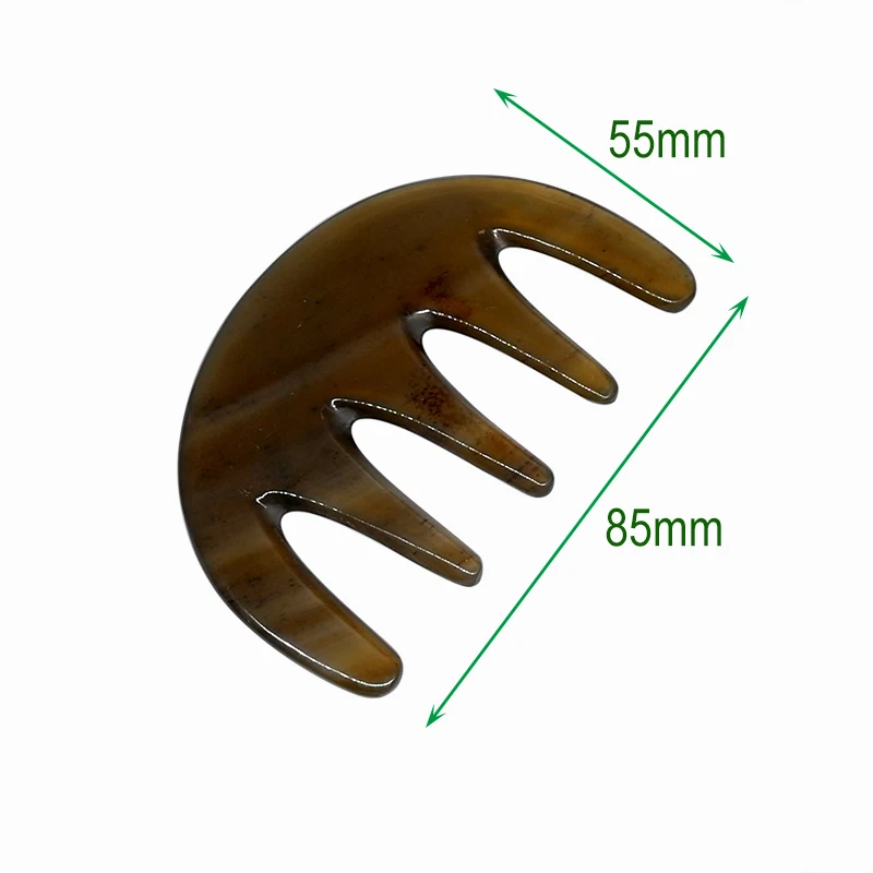 1pcs Semicircle comb Желтый бык рога красоты соскабливание Guasha массажный гребень для кожи головы - Цвет: 1pcs Semicircle comb