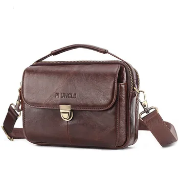 

Bum Men Fanny Waist Pack Loop Belt Bag Multi-Purpose Travel Small Handbag Tote Male Genuine Leather Shoulder Crossbody Bags