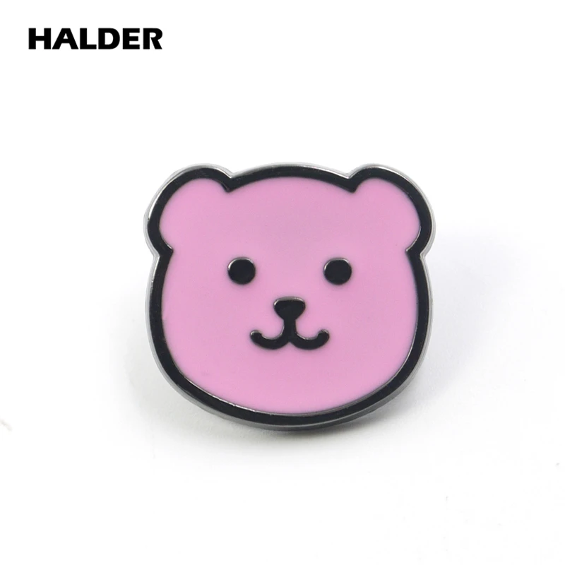 BR0009 HALDER мультфильм белый медведь милый плюшевый медведь Броши Модные ювелирные изделия коричневый Медведь булавки нагрудные значки с животными аксессуар подарок - Окраска металла: pink