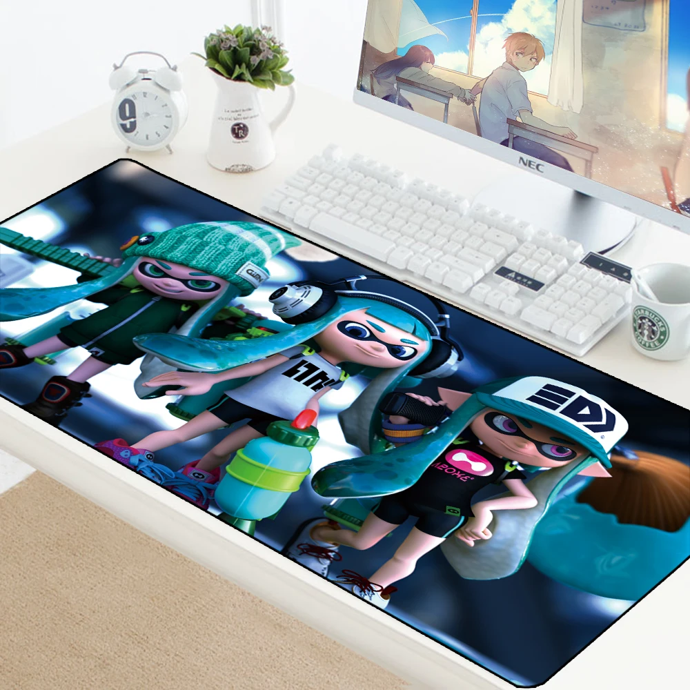 Splatoon большой игровые коврики аниме геймер Мышь коврик ковер для Мышь нескользящей шипованной резиновой коврик для мыши Компьютерная клавиатура Мышь хлопковые носки для