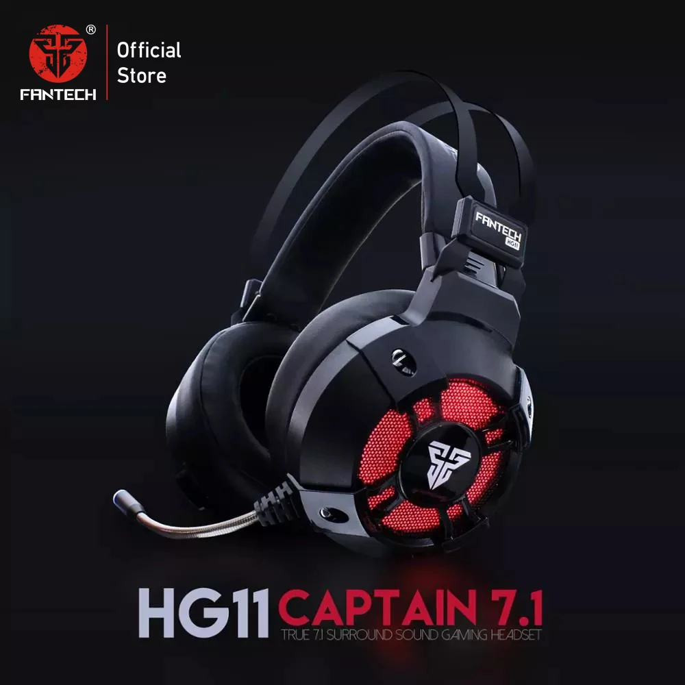 

FANTECH HG11 USB Plug and Remote Wired Gaming Headset RGB Headphones With Microphone Wide sound field for PC Game Player