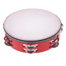 Лучший 8 дюймов ручной Тамбурины двухрядные Jingle Bell Украшение для детей для маленьких детей дошкольного возраста, игрушка