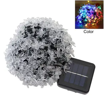 

New 7M 50 LED Solar Strings Fairy Flower Blossom Lighting Lamp Romantic Party Lights