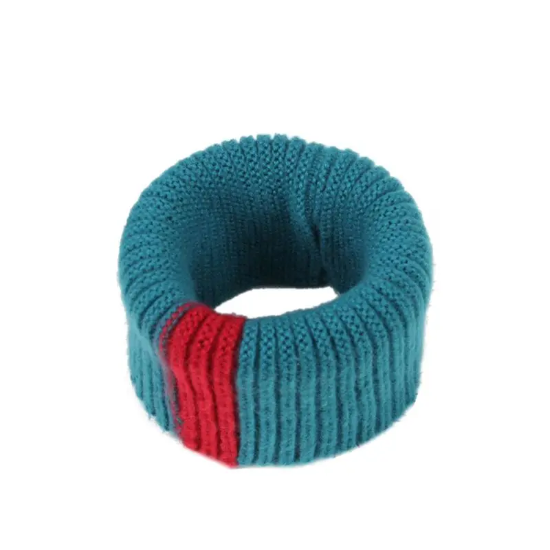 Вязаный шарф в полоску с круглым вырезом для мальчиков и девочек; шарф-шарф для детей - Цвет: 4