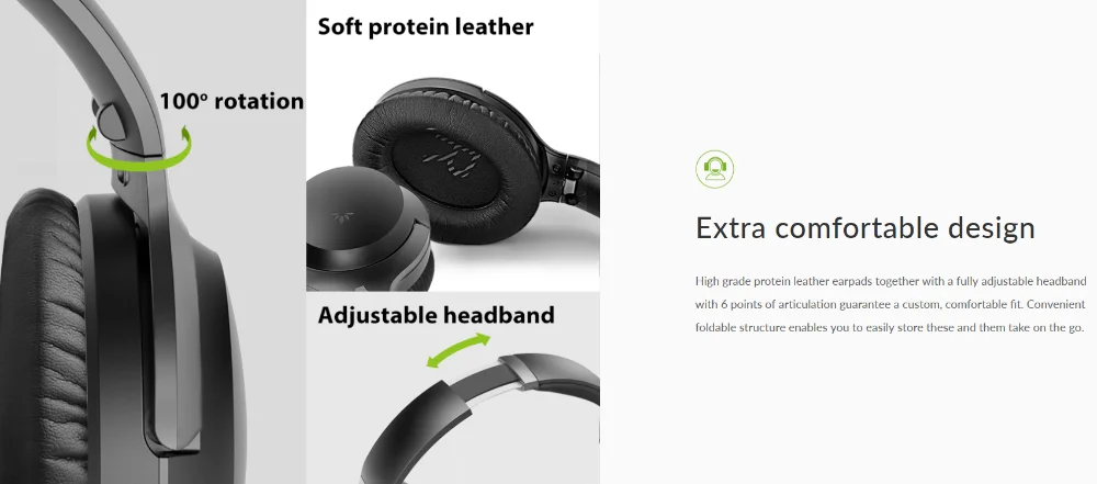 Bluetooth 5,0 Персонализированная функция аудио, aptX-HD Высокое качество звука, активное шумоподавление, съемный микрофон