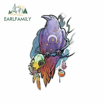 

EARLFAMILY 13cm x 8cm For Mystic Crow Tattoo Car Decal Car Styling Stickers Waterproof Sunscreen Custom Printing Decoration