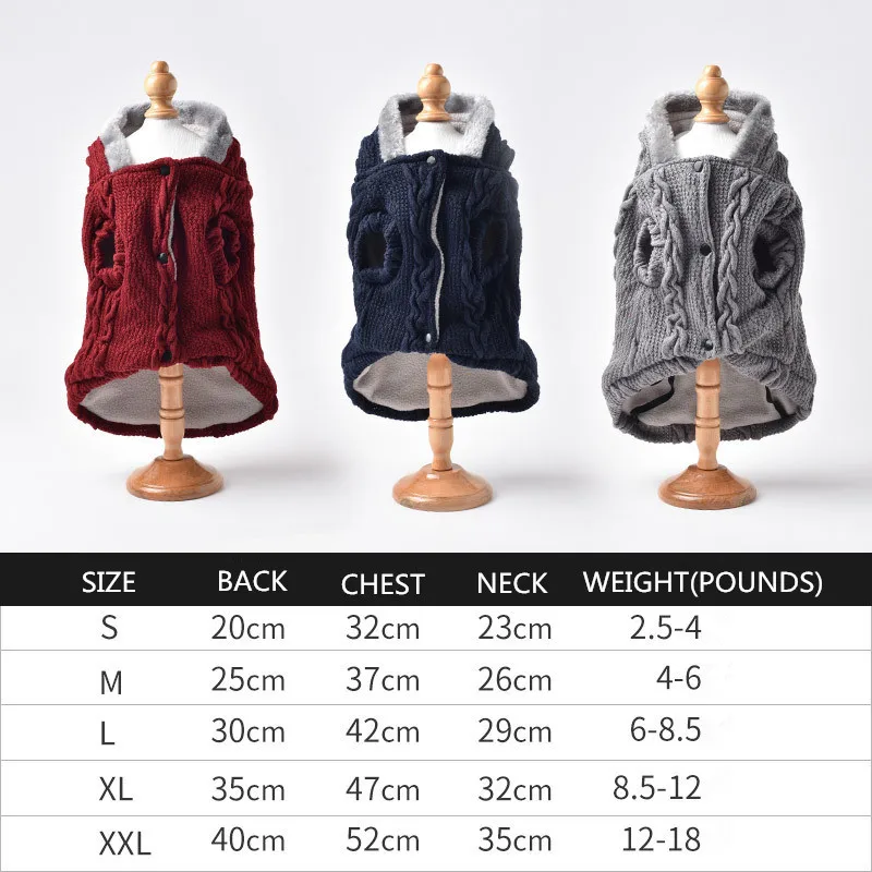 Pet Dog Sweaters Winter Warm Puppy Clothes Knitted Sweater Outfit Apparel for Small Medium Unisex Doggie