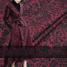 SASKIA 1 метр вино Леопард парча жаккардовая ткань 6" полиэстер материал сшить женское платье пальто ткань лоскутное Zakka ткани DIY