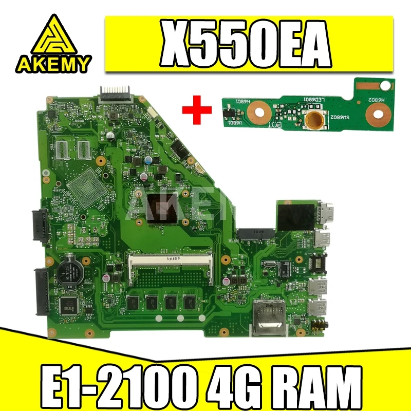 X550EA с E1 2100 CPU 4G RAM материнская плата для For Asus X550E X550EP X552E ноутбука DDR3|Материнские
