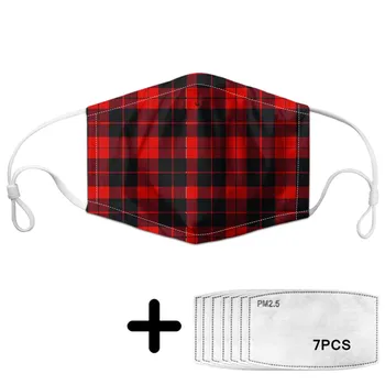 

Classic Red Plaid Pattern Mask for Women Teen Girls Dustproof Face Masks with PM2.5 Protective Mouth Reusable Custom Design