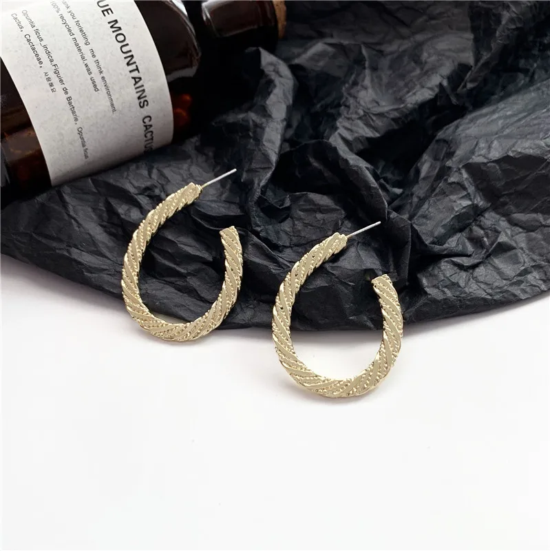 

S925 Silver Needle South Korea Elegant Metallic Geometry Double C Earrings Women's INS Non-mainstream Simple Ear Stud Ear Ring