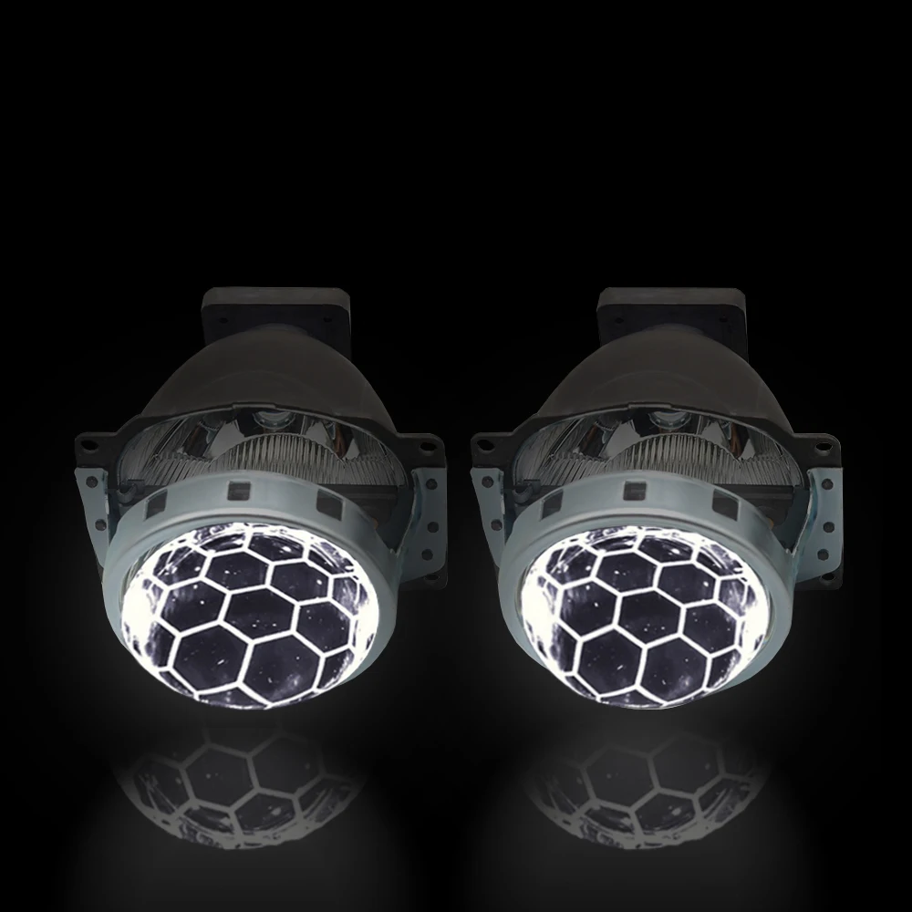Линзы проектора bi xenon Honeycomb для автомобильных фар 3,0 Koito Q5 D1S D2S D2H D3S D4, супер яркие лампы для автомобилей и мотоциклов - Цвет: WHITE DEMON EYES