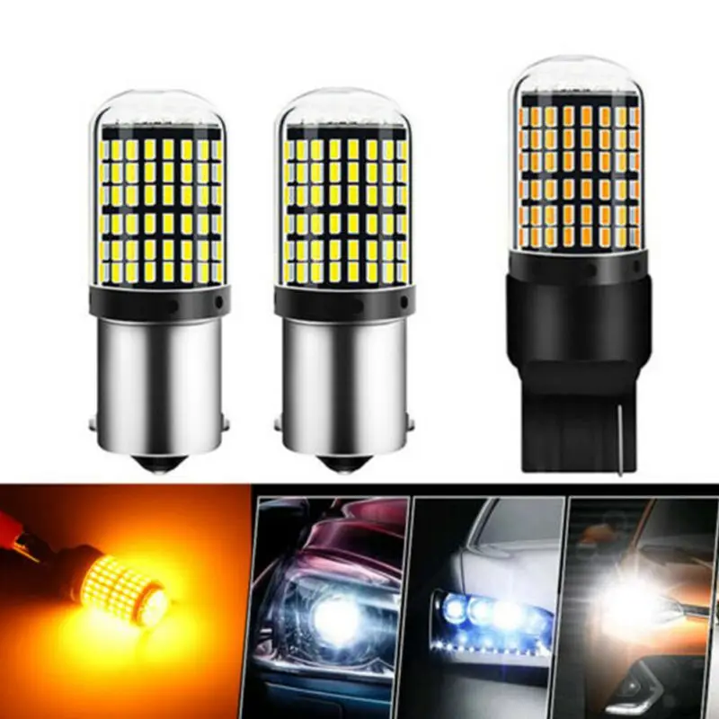 2 шт. T20 7440 W21W 144smd Водонепроницаемый Автомобильный светодиодный головной