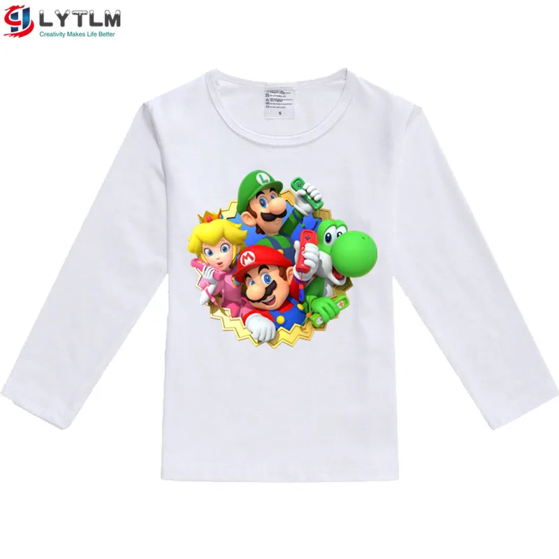 LYTLM Super Mario/футболка для мальчиков г. Летняя футболка Camisetas, футболка с аниме детская футболка в стиле хип-хоп для мальчиков и девочек, футболки с героями мультфильмов для детей - Цвет: CX White