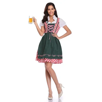 Октября Октоберфест дирндль дамы маскарадный костюм Bavaria пиво Хэллоуин фестиваль ролевые игры нарядное платье-передник платье с блузкой взрослые дамы Девушка с пивом костюм фестиваль Октоберфест октября Dirndl