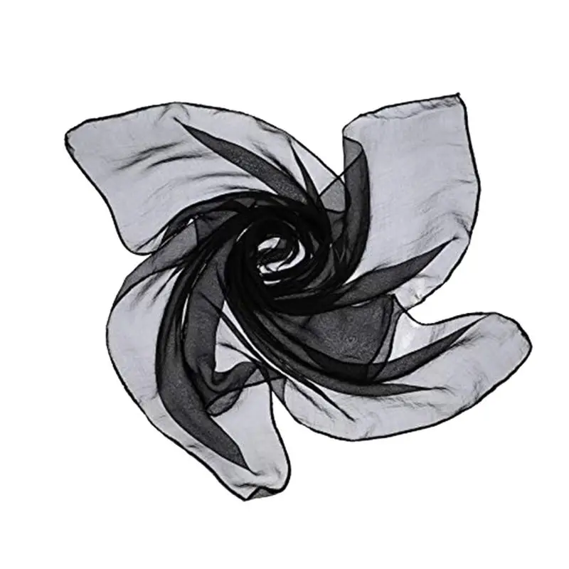 60x60 см унисекс матросский Блестящий шелковистый квадратный шейный шарф карамельного цвета Дамская лента платок для танцев Тюль повязка на голову 12 цветов - Цвет: 8QQ101308-BK
