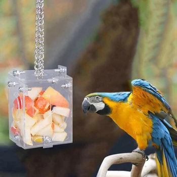 

Acrylic Parrot Feeder, Puzzle Fun Parrot Feeding Box, Xuanfeng Peony Bird Toy, Plastic Transparent Bird Feeder Y