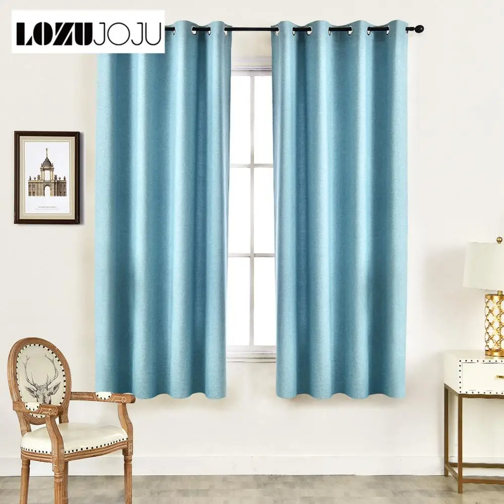 

LOZUJOJU 1 Piece Short Curtains Solid Semi Shade Draperies Grommet Top Modern Decor Bedroom Windows Kitchen Match Customize