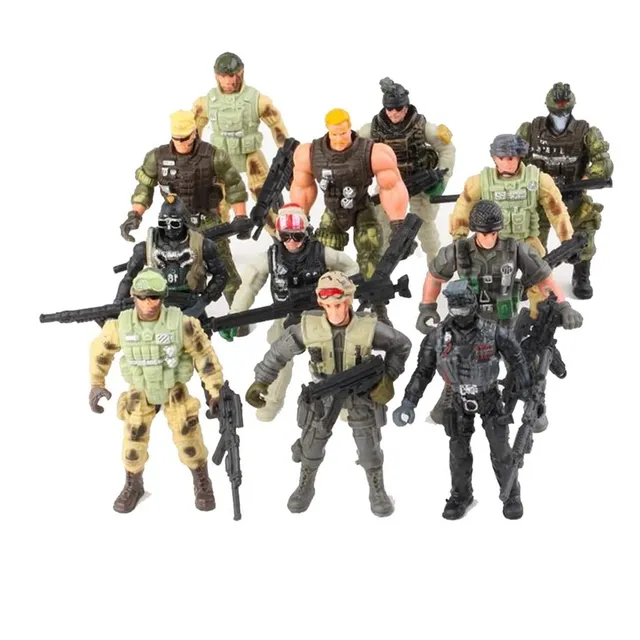 12 Pack Special Forces Army Combat SWAT Soldier Action Figures with Military Weapons and Accessories (4-Inches) 2