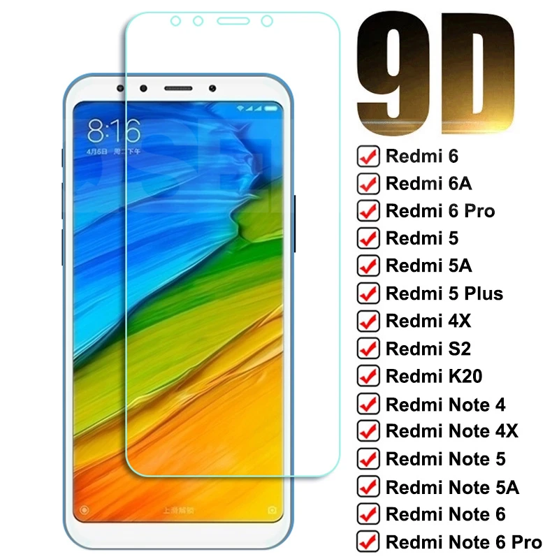 phone protector 9D Protection Glass For Xiaomi Redmi 5 Plus 6 6A 5A 4X S2 Tempered Screen Protector Redmi Note 4 4X 5 5A 6 Pro Safety Glass Film phone screen guard