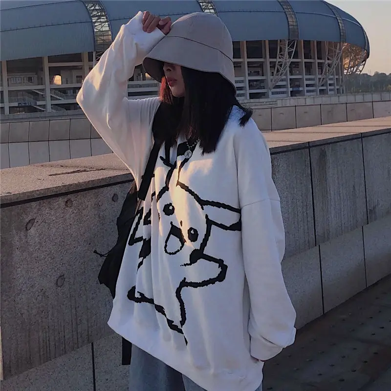 Pokemon Hoodies Women Winter Plus Velvet Thicken Pikachu Korean Style Fashion Harajuku Student Streetwear Pikachu Sweatshirt Pokemon Hoodies Women Winter Plus Velvet Thicken Pikachu Korean Style Fashion Harajuku Student Streetwear Pikachu Sweatshirt