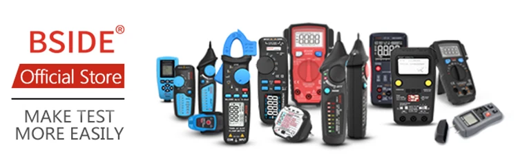 BSIDE Oplaadbare Digitale Multimeter Kleur LCD 3 Resultaten Display 6000 Tellingen Auto-Ranging Pocket Voltmeter Cap Duty Cycle Live Check Voltage Tester