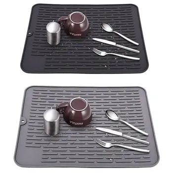 

Foldable Silicone Drying Mat Heat Insulation Pot Holder Protector Dish Cup Draining Mat Pad Table Placemat 30x40cm
