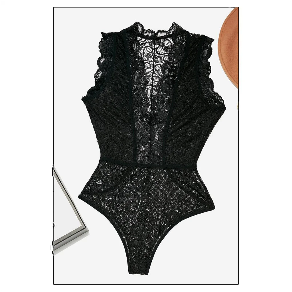 Lady Lace Bodysuits Floral Push Up Teddy Bodydoll With Thong Underwear Exotic Accessories
