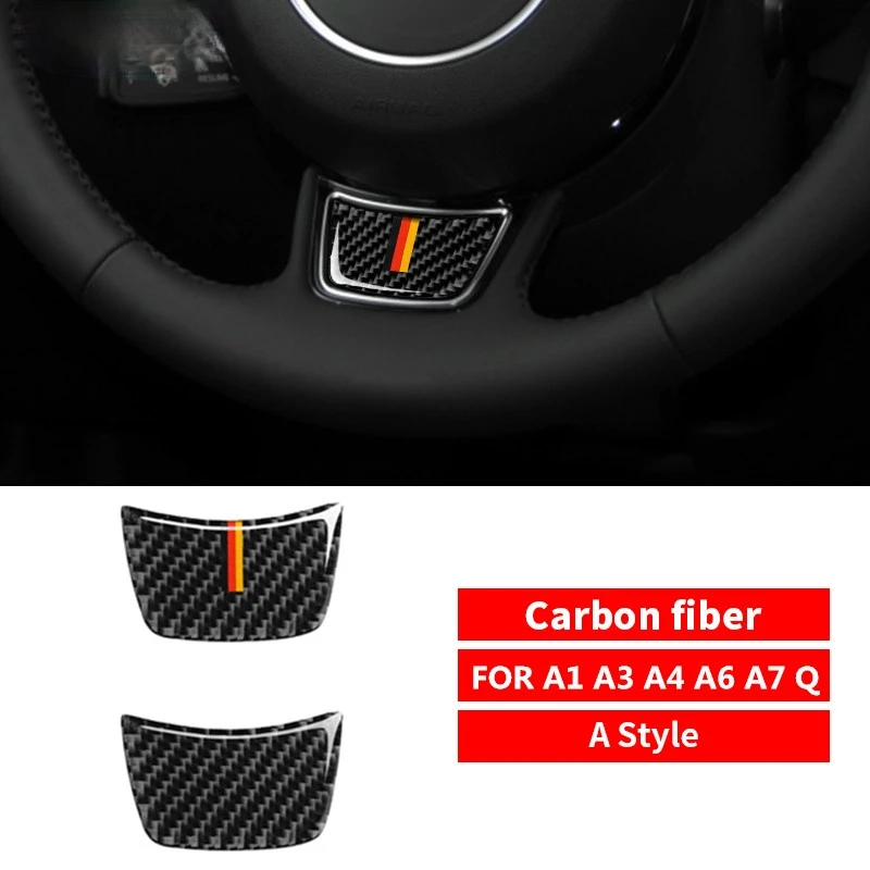

Carbon Fiber Car Interior Steering Wheel Trim Cover Stickers For Audi A1 A3 A4 A5 A6 Q3 Q5 Q7 S3 S4 S5 S6 S7 Auto Accessories