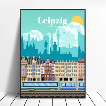 

Travel to Leipzig Canvas Travel poster Wall Art Pictures for Living Room Home Decor No Frame
