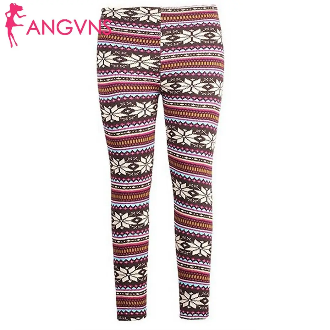 leggings 7 Женские повседневные эластичные узкие брюки на осень, зимние брюки на каждый день 1-7 рождественские леггинсы с принтом - Цвет: leggings 7