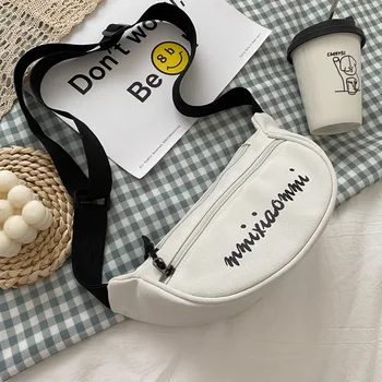 

New Japanese Canvas Crossbody Small Bag Women 2020 New Personality Student Single Shoulder Waist Bag Phone Pack B772