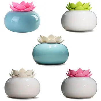 

200Ml Ceramic Ultrasonic Aroma Humidifier Air Diffuser Simplicity Lotus Purifier Atomizer Essential Oil Diffuser