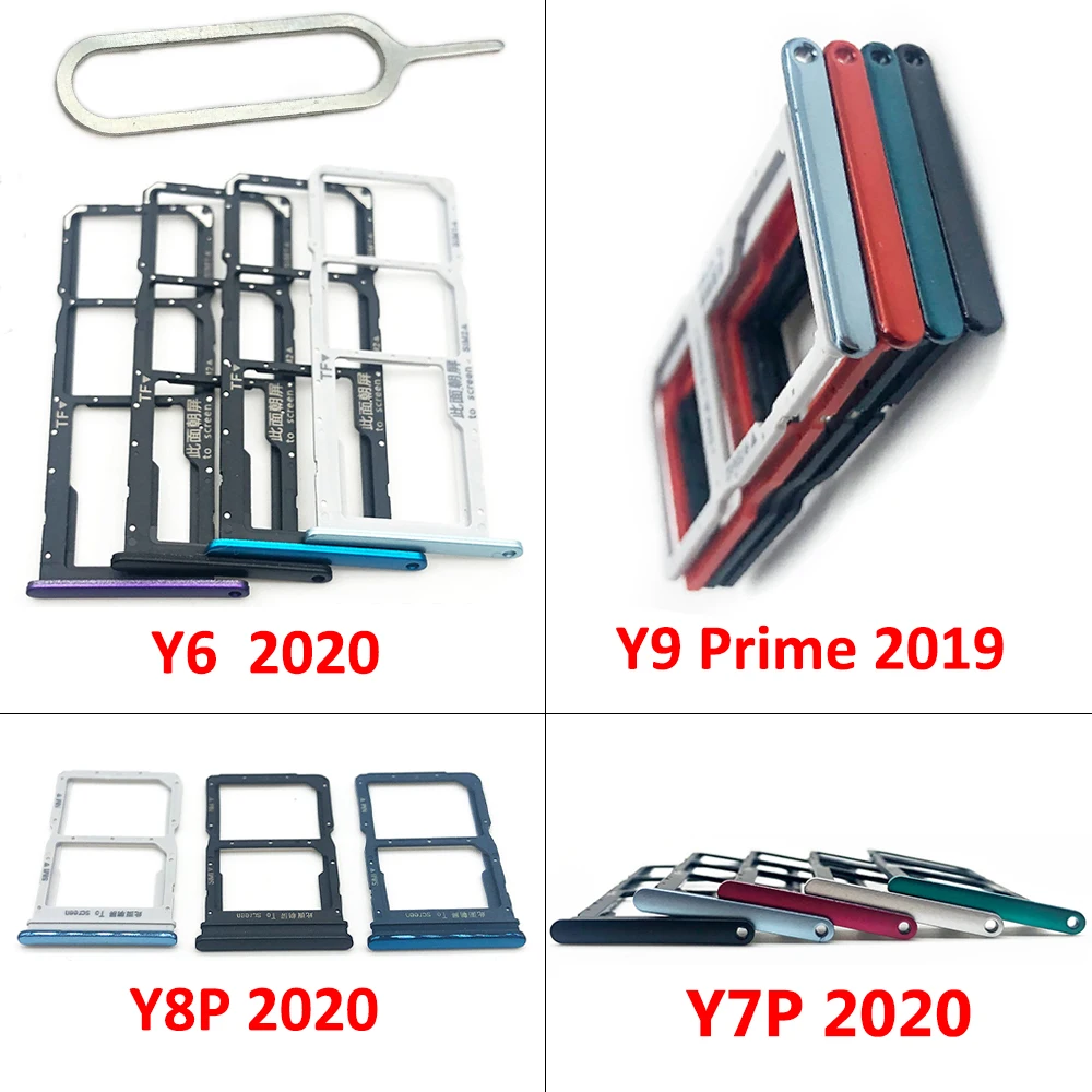 

Новинка держатель Micro Nano SIM-карты лоток Слот для микросхем держатель адаптер гнездо для Huawei Y6 Y7P Y8P 2020 Y9 Prime 2019 мобильный телефон + Pin